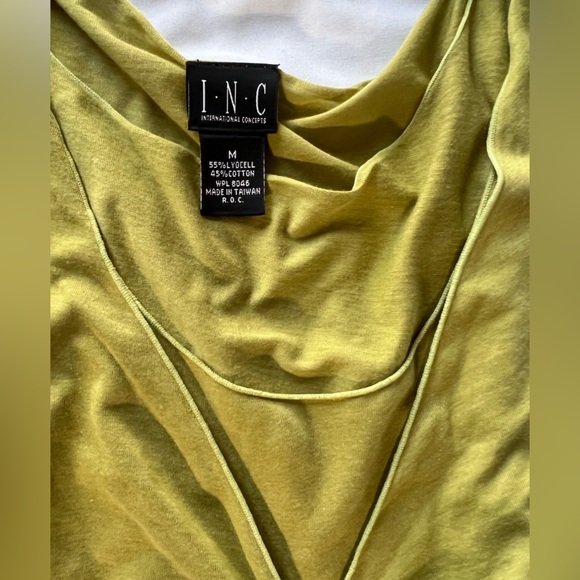 Women’s I.N.C. Green top-layered look short sleeve - Picture 4 of 4